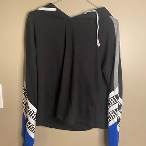 striped athletic hoodie
